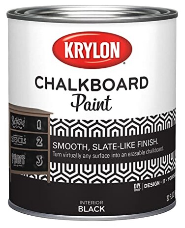 Krylon K05223000 Chalkboard Paint Special Purpose BrushOn Black Quart 1 Quarts Pack of 1