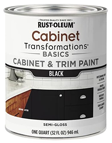 Rust-Oleum Home RustOleum 372012 Transformations Basics Cabinet Trim Paint Quart Black