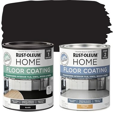Rust-Oleum Home RustOleum 367597 Home Interior Floor Coating Kit Matte Black 1 Quarts Pack of 2