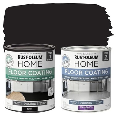 Rust-Oleum Home RustOleum 367605 Home Interior Floor Coating Kit SemiGloss Black