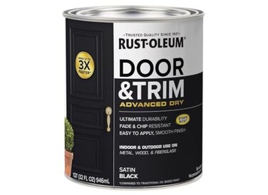 Rust-Oleum RustOleum 369383 Advanced Dry Door Trim Paint Quart Satin Black