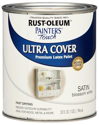 Rust-Oleum RustOleum 267330 Painters Touch Latex Paint Quart Satin Blossom White