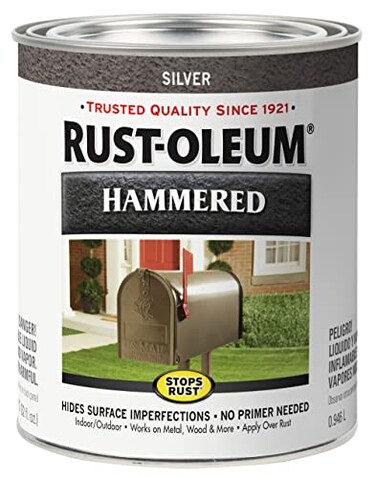 Rust-Oleum RustOleum 7213502 Stops Rust Hammered Finish Paint Quart Silver