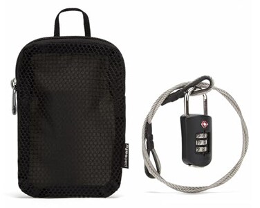 Pacsafe Prosafe 1000 Combination Lock with Steel Cable Black