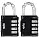 Diyife 4 Digit Combination Lock 2 Pack Outdoor Weatherproof Padlock Plated Steel Resettable Locks for School Gym Locker Sports Locker Fence Toolbox Gate Case Hasp Storage Black