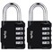 Diyife 4 Digit Combination Lock 2 Pack Outdoor Weatherproof Padlock Plated Steel Resettable Locks for School Gym Locker Sports Locker Fence Toolbox Gate Case Hasp Storage Black