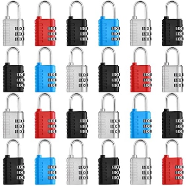 Kenning 24 Pack Combination Lock 3 Digit Outdoor Padlock Locker Lock Combo Lock Combination Padlock for School Gym Sports Locker Gate Luggage Fence Tool Box Hasp Storage Case BlueSky