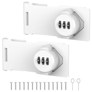 YogePote Mechanical Password Rotary Hasp Locks Cabinet Locks with Combination Door Security Latch for Small Barn Doors Cabinets Gate Bathroom Outdoor Closet Fence