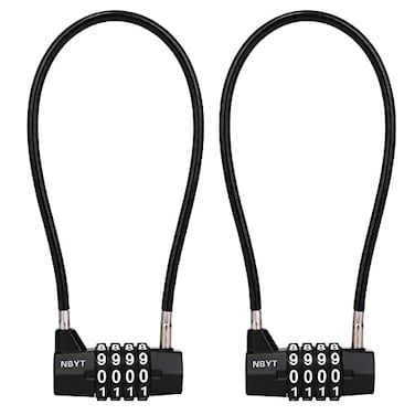 NBYT 4Digit Cable Locks with Combination Heavy Duty Outdoor Gate Lock for Fence CabinetRefrigeratorDumpsterlockersGymToolboxcase hasp StorageSheds