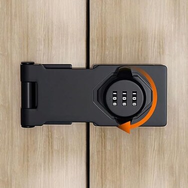 ETEKJOY Keyless Combination Lock for Wooden Cabinet 3Digit Password Code Hasp Latch Lock Twist Knob Drawer Cupboard Locker GunSafe Closet Box Black