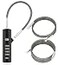 Tcyoatoa Combination Cable Lock with 3 Interchangeable Steel Braided Cables Security Cable Lock for Small Bikes File Cabinets Luggage Fence Refrigerator Door Black