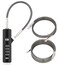 Tcyoatoa Combination Cable Lock with 3 Interchangeable Steel Braided Cables Security Cable Lock for Small Bikes File Cabinets Luggage Fence Refrigerator Door Black