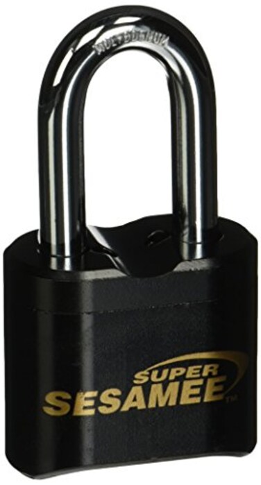 CCL Security Products Sesamee K637 4 Dial Bottom Resettable Combination Brass Padlock with 2Inch Shackle and 10000 Potential Combinations