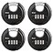 DAYGOS Combination Disc Padlocks for Outdoor Heavy Duty 4 Digit Code Lock Combo Lock for Storage UnitGateFenceTrailer4PCSBlack