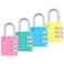 Zarker XD35 Combination Lock 3Digit Padlock for School Gym Sports LockerLock Fence Toolbox Case Hasp Storage 4Pack Pink Emerald Blue Yellow