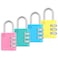 Zarker XD35 Combination Lock 3Digit Padlock for School Gym Sports LockerLock Fence Toolbox Case Hasp Storage 4Pack Pink Emerald Blue Yellow
