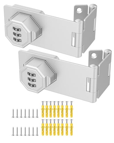 Anobeyi Cabinet Lock with Combination 90 Degree Bifold File Cabinet Door Lock Mechanical Keyless Password Rotary Hasp Latches for Office File Desk Drawer Cupboard Locker 2 Silver