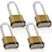 Locilot 4 Pack Long Shackle Combination Padlock 105mm Heavy Duty Combination Locks Outdoor Waterproof Combo Lock for Outdoor Fence Locker Sheds Gym Gate Hasps Golden 4pcs Long Shackle