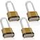 Locilot 4 Pack Long Shackle Combination Padlock 105mm Heavy Duty Combination Locks Outdoor Waterproof Combo Lock for Outdoor Fence Locker Sheds Gym Gate Hasps Golden 4pcs Long Shackle