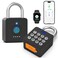 eLinkSmart Combination Lock Gym Locker Padlock with 9 Digit Push Button Password Fingerprint APP Unlock Keyless Biometric Security Metal Padlock for Gym and School Lockers Storage Tool Box