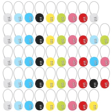 Moxweyeni 48 Pack Combination Wire Lock 3 Digit Small Combo Luggage Number Cable Padlock Outdoor Waterproof Resettable Lock for School Gym Locker Travel Backpack Suitcase Storage Mixed Color