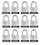 SEDORTI Laminated Steel Padlock Set 114 Wide Body Small Heavy Duty Locker Lock Keyed Alike Padlocks Lock for Gym Locker Luggage Suitcase Baggage Toolbox Case Pack of 12