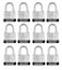 SEDORTI Laminated Steel Padlock Set 114 Wide Body Small Heavy Duty Locker Lock Keyed Alike Padlocks Lock for Gym Locker Luggage Suitcase Baggage Toolbox Case Pack of 12