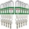 SAFBY 10 Keyed Different Lockout Tagout Lock Loto Safe Padlocks for Lock Out Tag Out Stations and Devices Green Key Different
