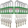 SAFBY 10 Keyed Different Lockout Tagout Lock Loto Safe Padlocks for Lock Out Tag Out Stations and Devices Green Key Different