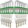 SAFBY 10 Keyed Different Lockout Tagout Lock Loto Safe Padlocks for Lock Out Tag Out Stations and Devices Green Key Different