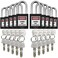 SAFBY 10 Keyed Different Lockout Tagout Lock Loto Safe Padlocks for Lock Out Tag Out Stations and Devices Black Key Different