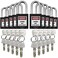 SAFBY 10 Keyed Different Lockout Tagout Lock Loto Safe Padlocks for Lock Out Tag Out Stations and Devices Black Key Different