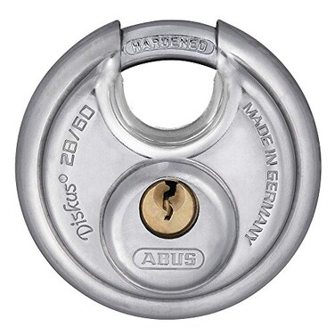 ABUS 2860 Diskus Hardened Steel Storage Padlock with 2 Keys for Storage Transport and Home 238in 60mm Wide Keyed Different