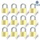 ABRA FOX Solid Brass Same Keyed Padlock keyed Alike Locks of 12 Pack Solid Lock with 25mm Wide Lock Body Keyed Padlocks for Toolbox LuggageSchool lockers Backpacks
