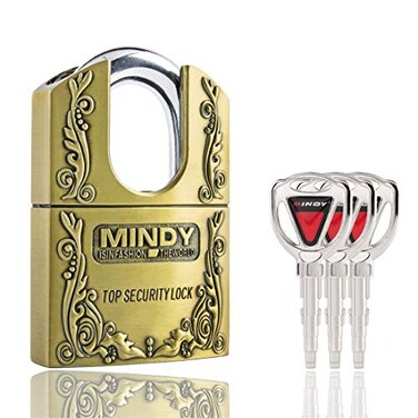 Mindy 3 Keys 40mm Heavy Duty Warehouse Shrouded Hardened Keyed Padlock Top Security Lock