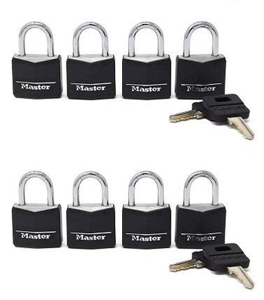 Master Lock 131Q 1316 Wide Weatherproof Solid Body Padlock 8Pack