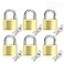 ABRA FOX Solid Brass Padlock keyed Different Locks of 6 Pack Solid Lock with 30mm Wide Lock Body Keyed Padlocks for Toolbox LuggageSchool lockers Backpacks
