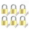 ABRA FOX Solid Brass Padlock keyed Different Locks of 6 Pack Solid Lock with 30mm Wide Lock Body Keyed Padlocks for Toolbox LuggageSchool lockers Backpacks