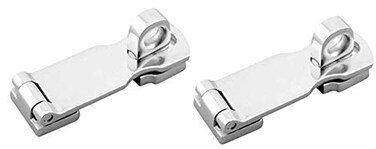 Marine Part Depot Two Marine Grade Stainless Steel Heavy Duty Door Hasps with Turning Padlock Eye Mount
