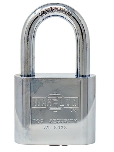 WAR-LOK WARLOK Heavy Duty Padlock Chrome Plated Weatherproof Brass 2120 Inch Outdoor Lock with Key