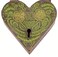 Purpledip Brass Lock in Antique Design Aching Heart 11002