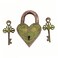 Purpledip Brass Lock in Antique Design Aching Heart 11002