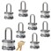 Master Lock 8 Keyed Alike Locks w 16 Keys 3KALF8