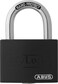 ABUS Padlock T65AL40 myLOCK Individually writable Locker Lock Solid Aluminium Lock Body ABUS Security Level 5 Black