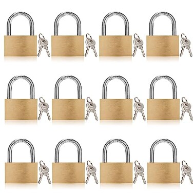 ABRA FOX Thin Solid Brass Keyed Padlock Keyed Different Locks40mm12pack