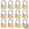 ABRA FOX Thin Solid Brass Same Keyed Padlock keyed Alike Locks40mm12pack