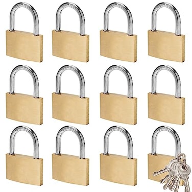 ABRA FOX Thin Solid Brass Same Keyed Padlock keyed Alike Locks40mm12pack