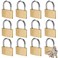 ABRA FOX Thin Solid Brass Same Keyed Padlock keyed Alike Locks40mm12pack