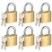 HOX 6Pack Keyed Padlock Waterproof and Rustproof Solid Brass Lock with 114 Wide Body Padlock with Keys for Storage Unit Sheds Garages and Fence