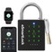 eLinkSmart Combination Lock Outdoor Password Padlock with Key NFC RFID Weatherproof Heavy Duty Padlock for Locker Shed Gate Fence Truck Support Temporary Code Unlock Record